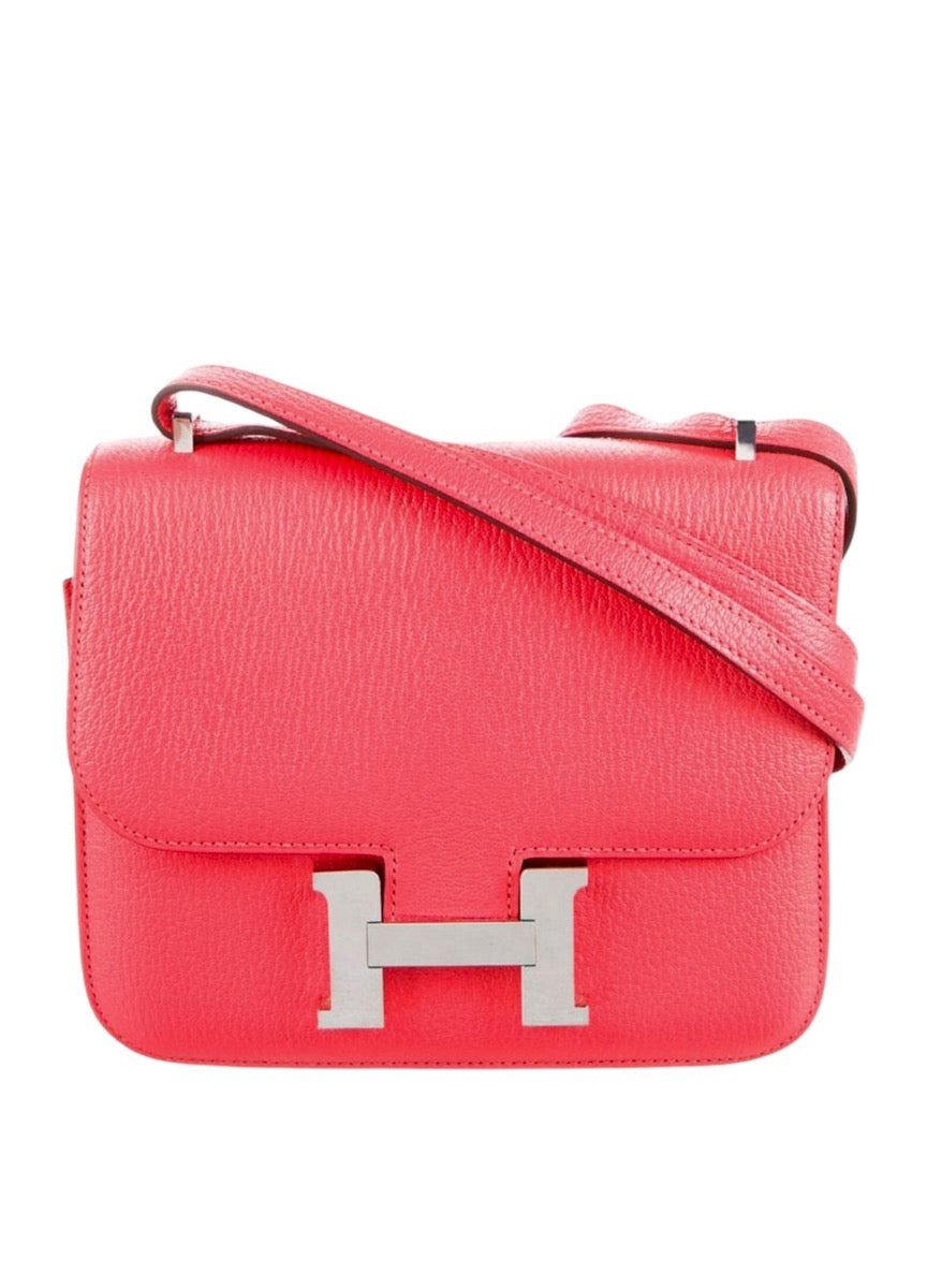 Hermes Texas Rose Chevre Mysore Verso Constance 18