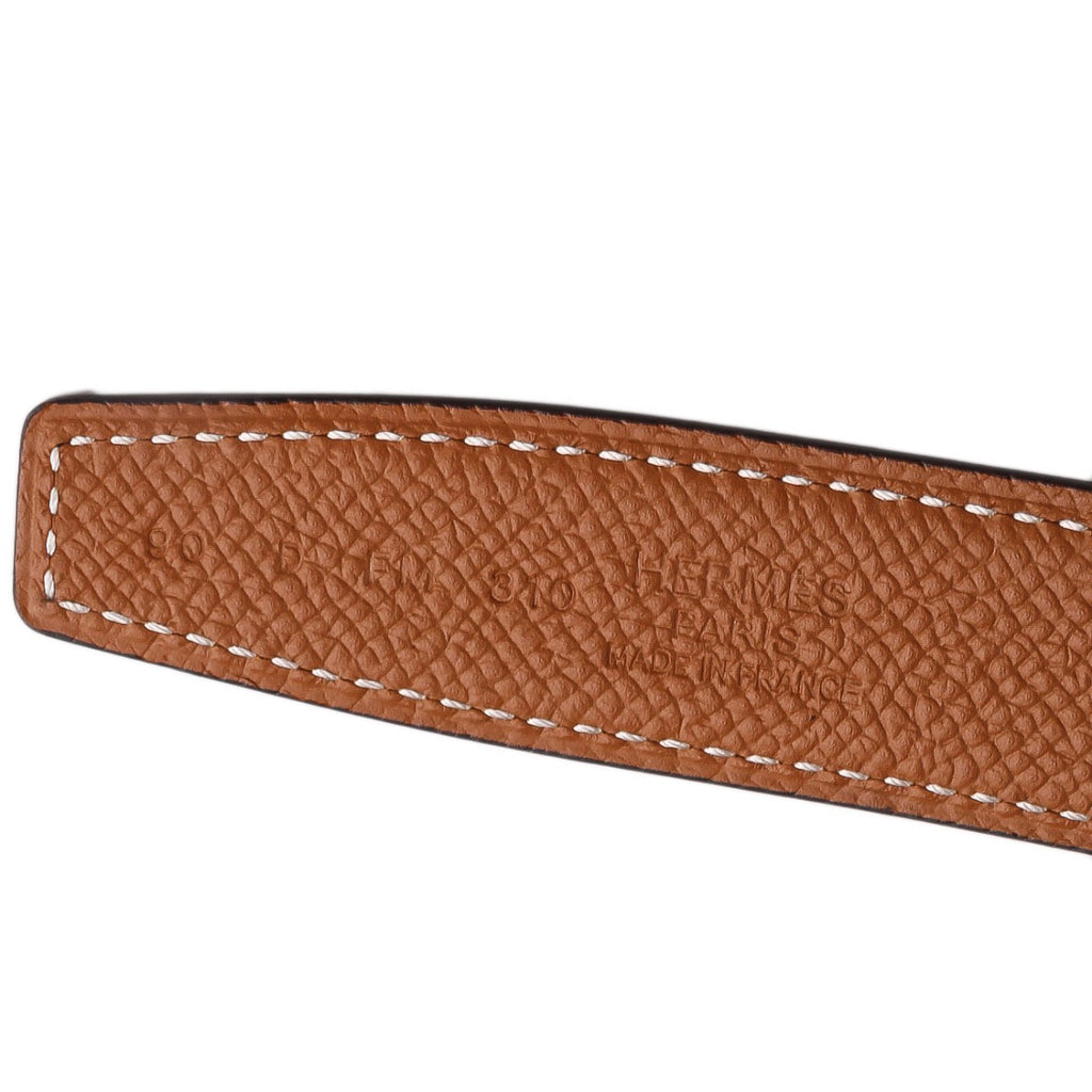Hermès Gold/Noir Reversible Mini H 24mm Belt Kit