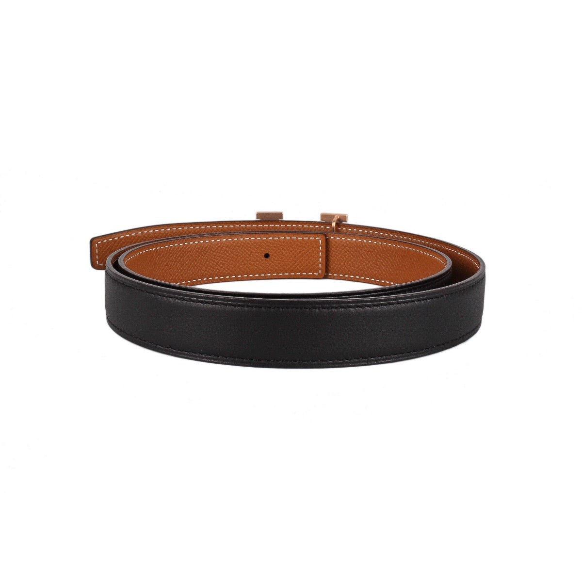 Hermès Gold/Noir Reversible Mini H 24mm Belt Kit