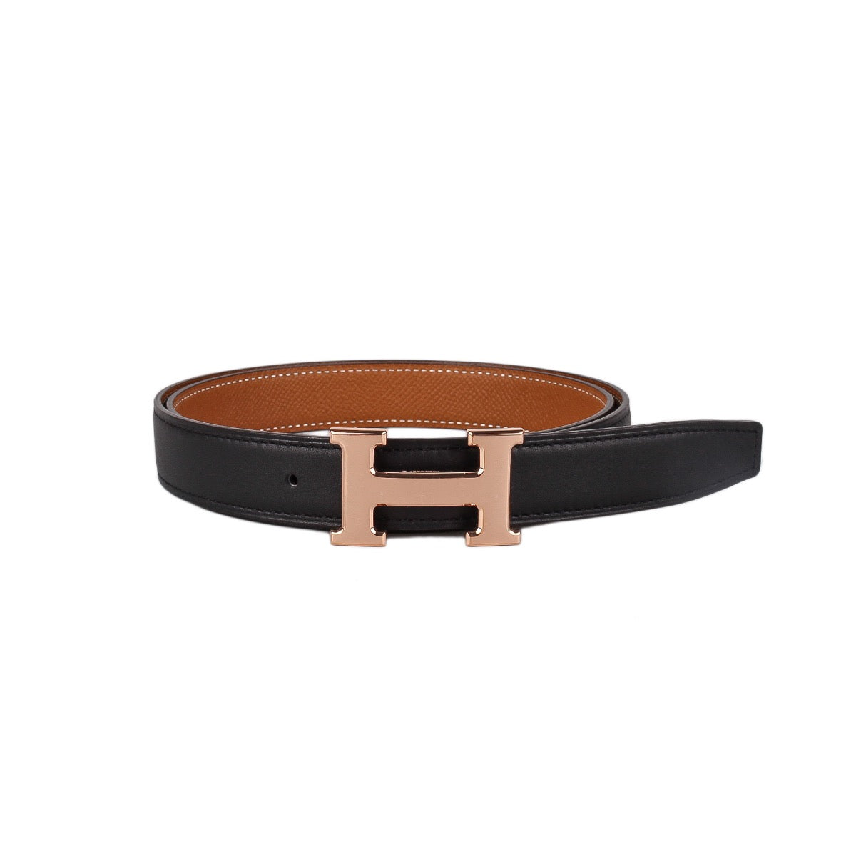 Hermès Gold/Noir Reversible Mini H 24mm Belt Kit