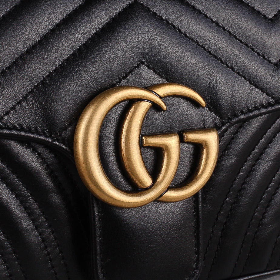 Gucci Black GG Marmont Matelassé Bag Medium