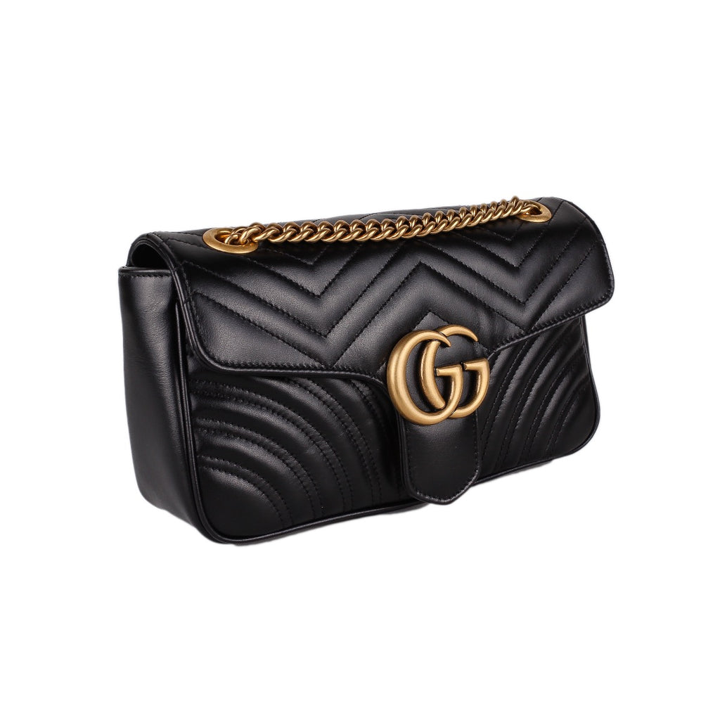 Gucci Black GG Marmont Matelassé Bag Medium