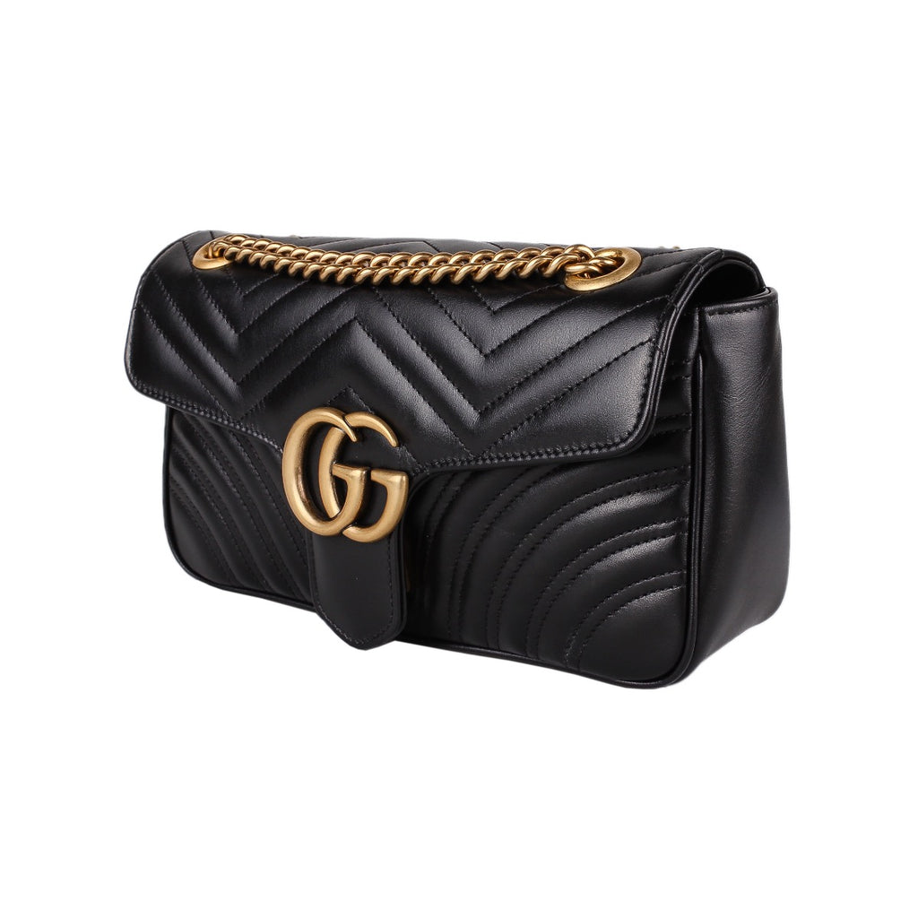 Gucci Black GG Marmont Matelassé Bag Medium