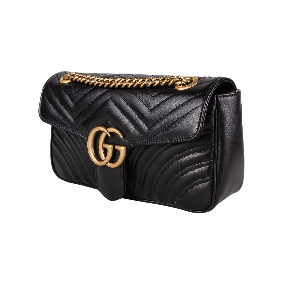Gucci Black GG Marmont Matelassé Bag Medium