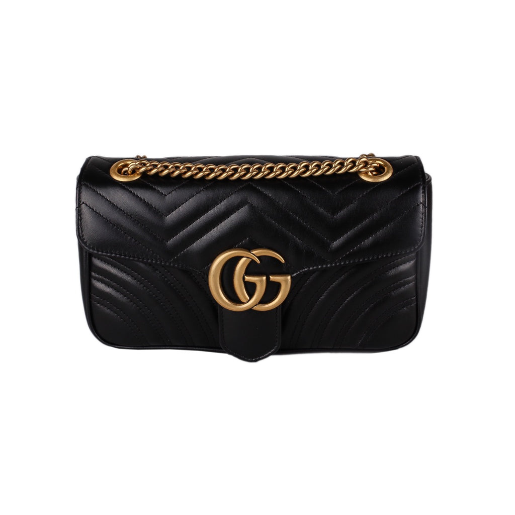 Gucci Black GG Marmont Matelassé Bag Medium