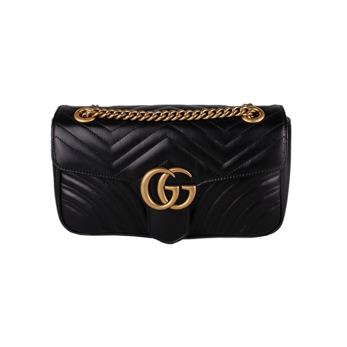 Gucci Black GG Marmont Matelassé Bag Medium