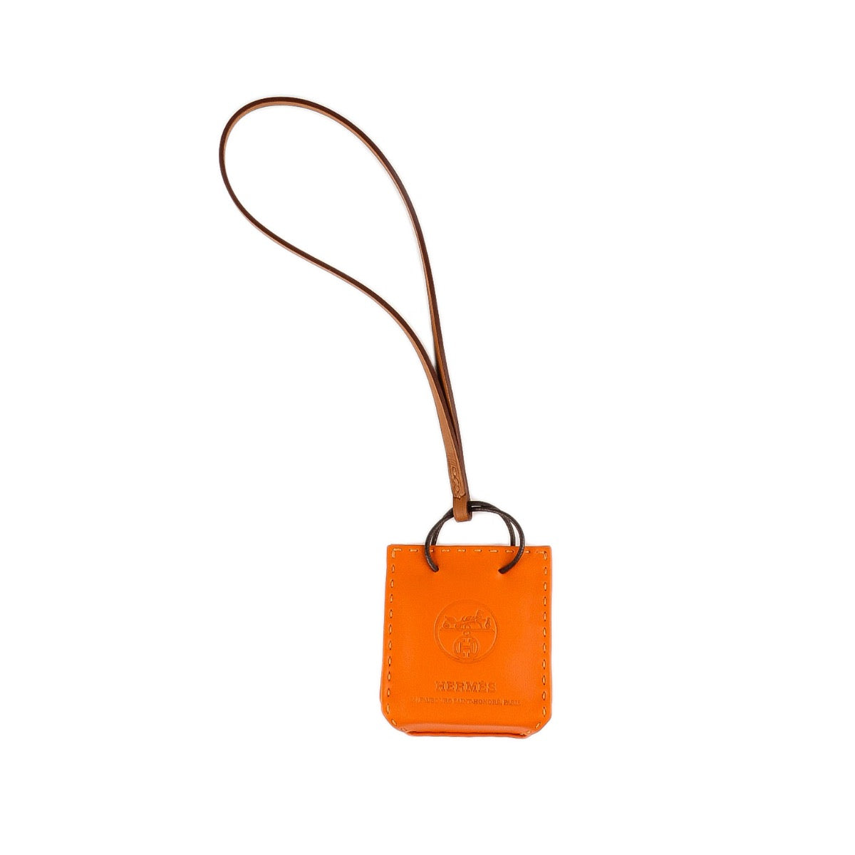 Hermès 2019  Orange Milo Shopping Bag Charm