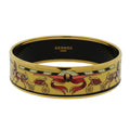 Hermès Yellow Enamel Horse And Carriage Wide Bangle