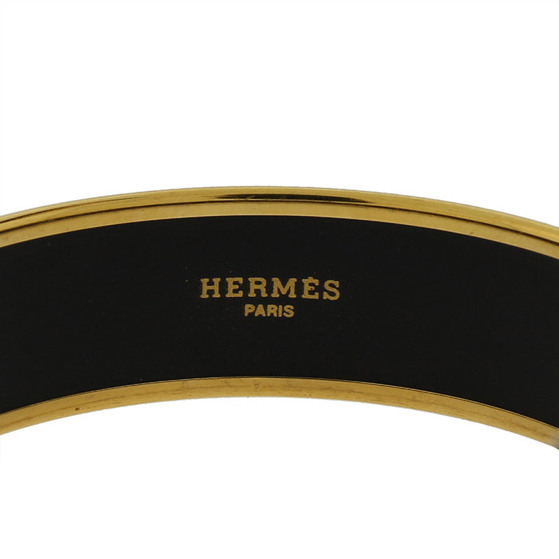 Hermès Yellow Enamel Horse And Carriage Wide Bangle