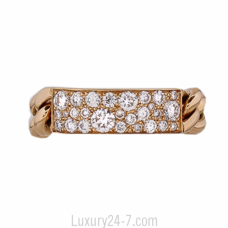 Christian Dior 18K Diamond Chain Ring