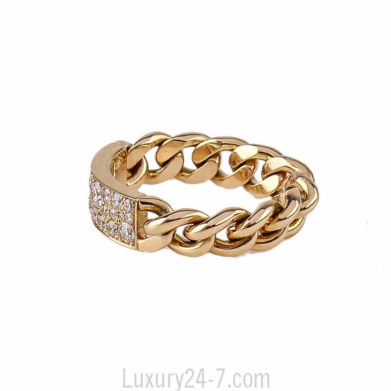 Christian Dior 18K Diamond Chain Ring