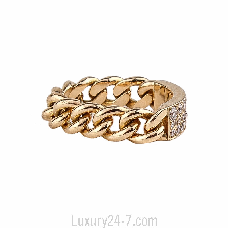 Christian Dior 18K Diamond Chain Ring