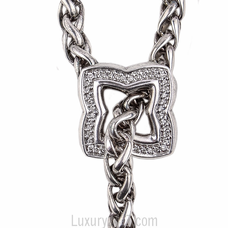 David Yurman Diamond Quatrefoil Lariat Necklace