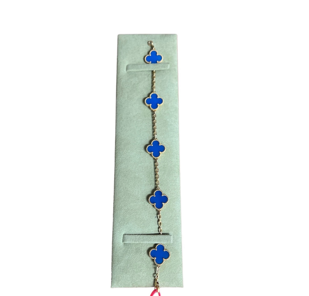 Van Cleef & Arpels Vintage Agate Alhambra 5 Motifs Bracelet
