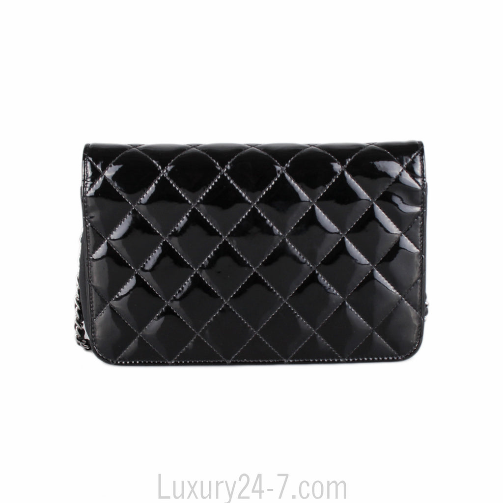 Chanel Black Patent Wallet on Chain
