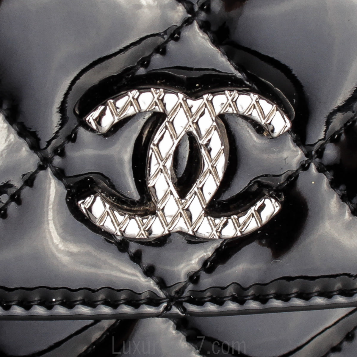 Chanel Black Patent Wallet on Chain