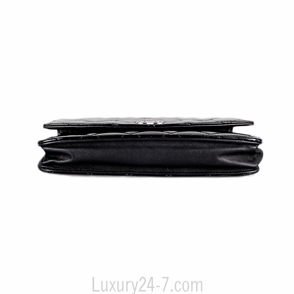Chanel Black Patent Wallet on Chain