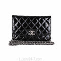Chanel Black Patent Wallet on Chain