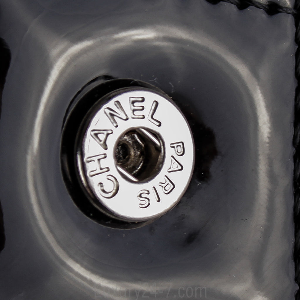 Chanel Black Patent Wallet on Chain