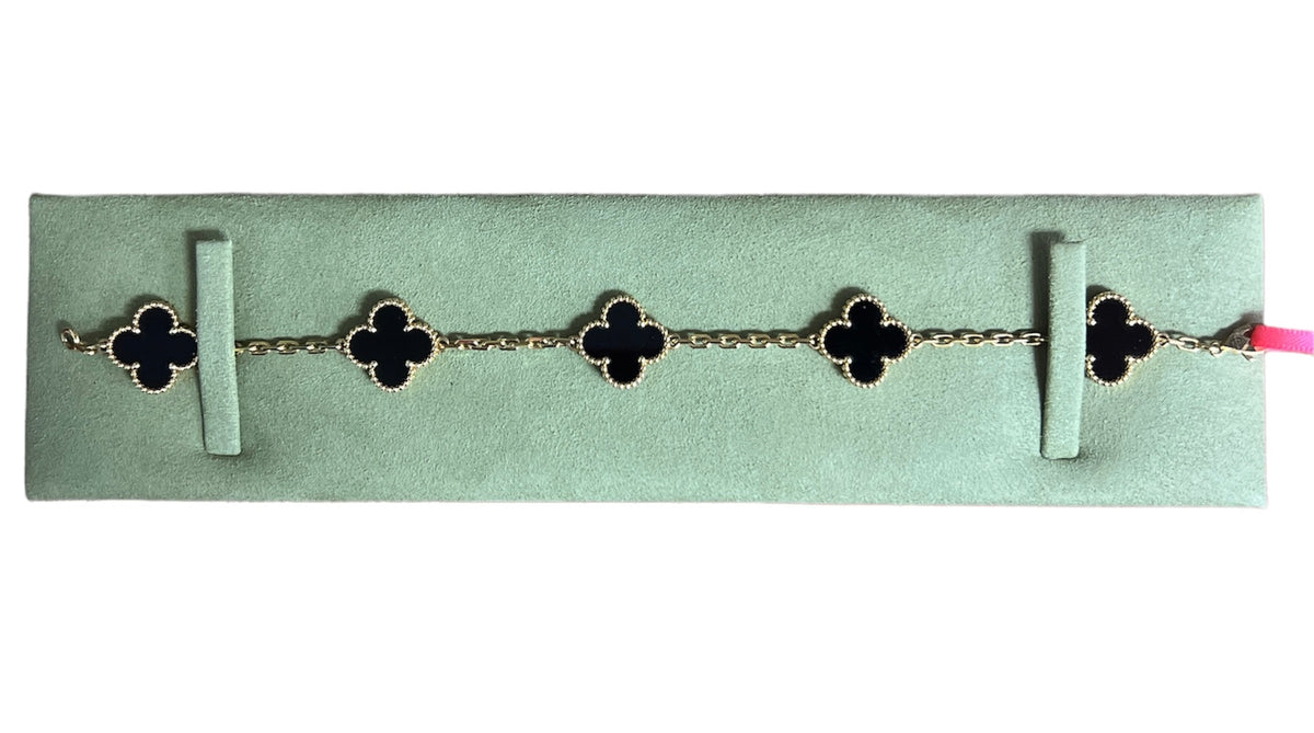 Van Cleef & Arpels Vintage Onyx 5 Motifs Bracelet