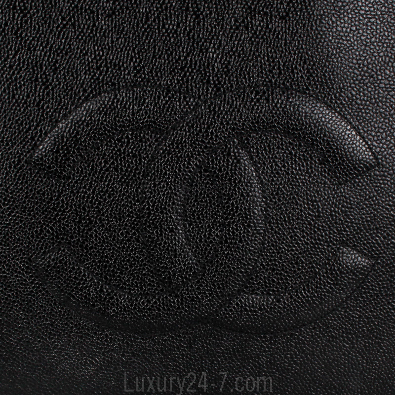 Chanel Black Vintage Caviar Large CC Shoulder Bag