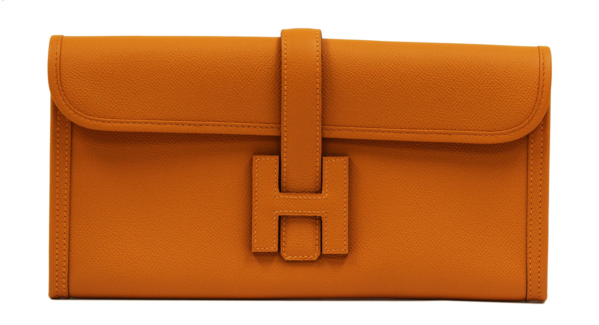 Hermès Jige 29 Orange Epsom Clutch