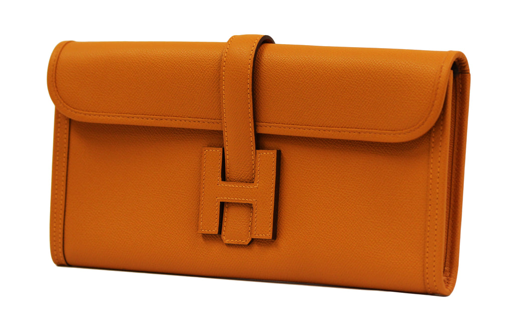 Hermès Jige 29 Orange Epsom Clutch