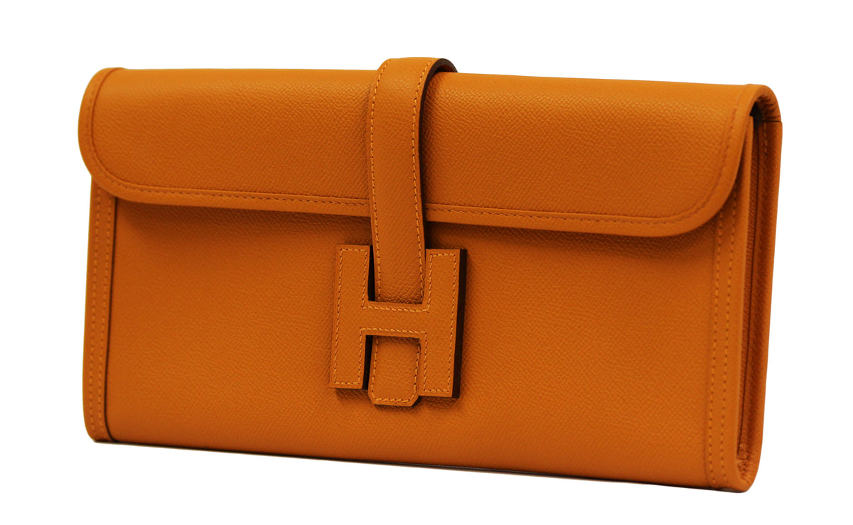 Hermès Jige 29 Orange Epsom Clutch