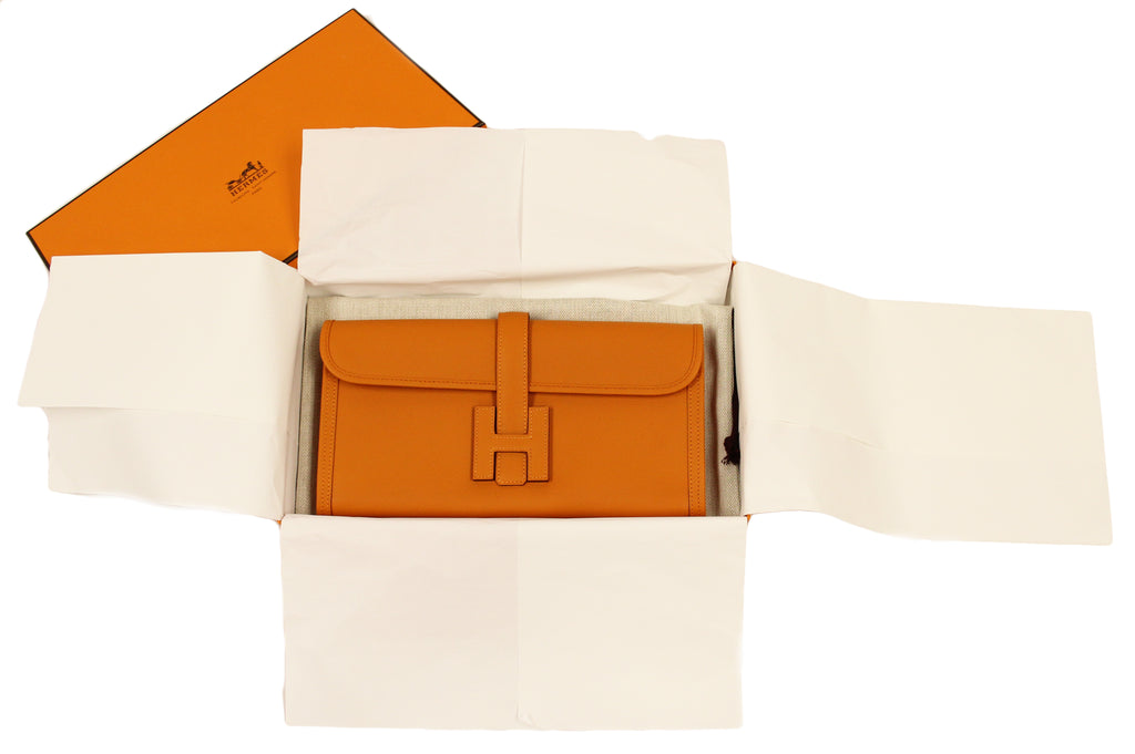 Hermès Jige 29 Orange Epsom Clutch