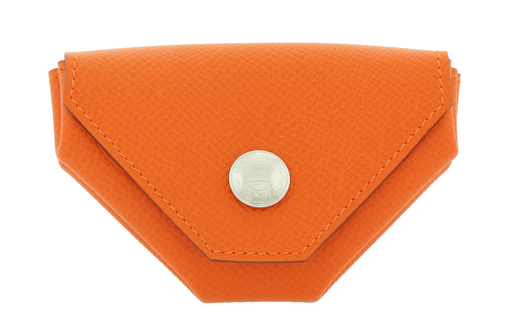 Hermes Orange Chevre Le 24 Coin Purse