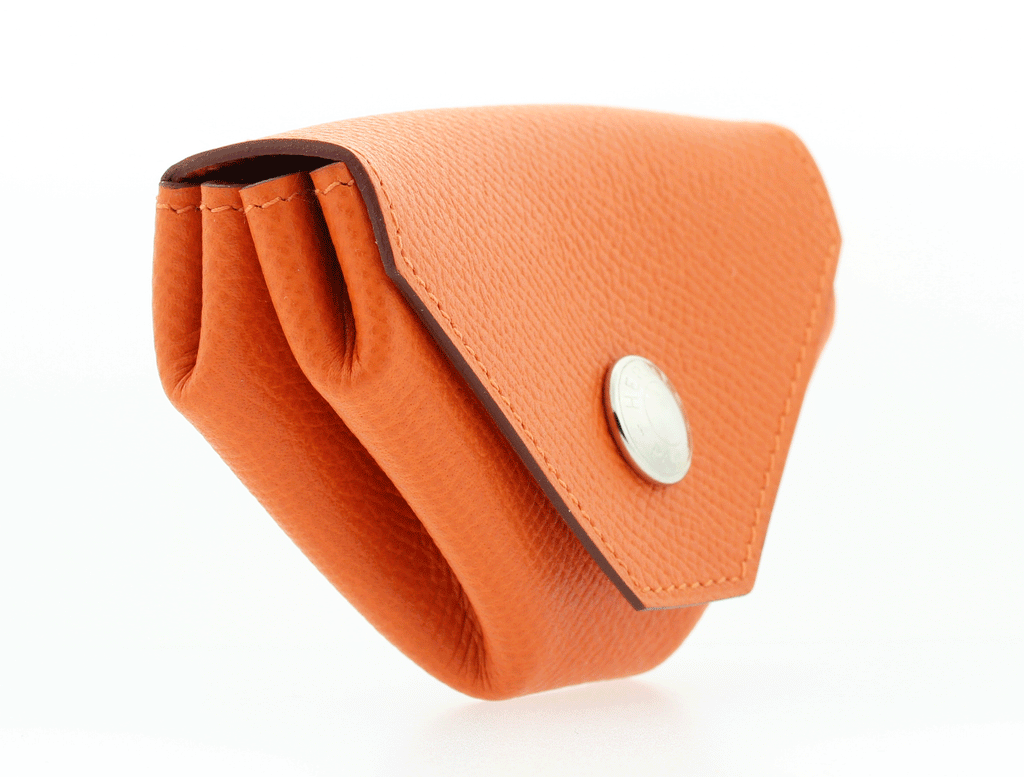 Hermes Orange Chevre Le 24 Coin Purse