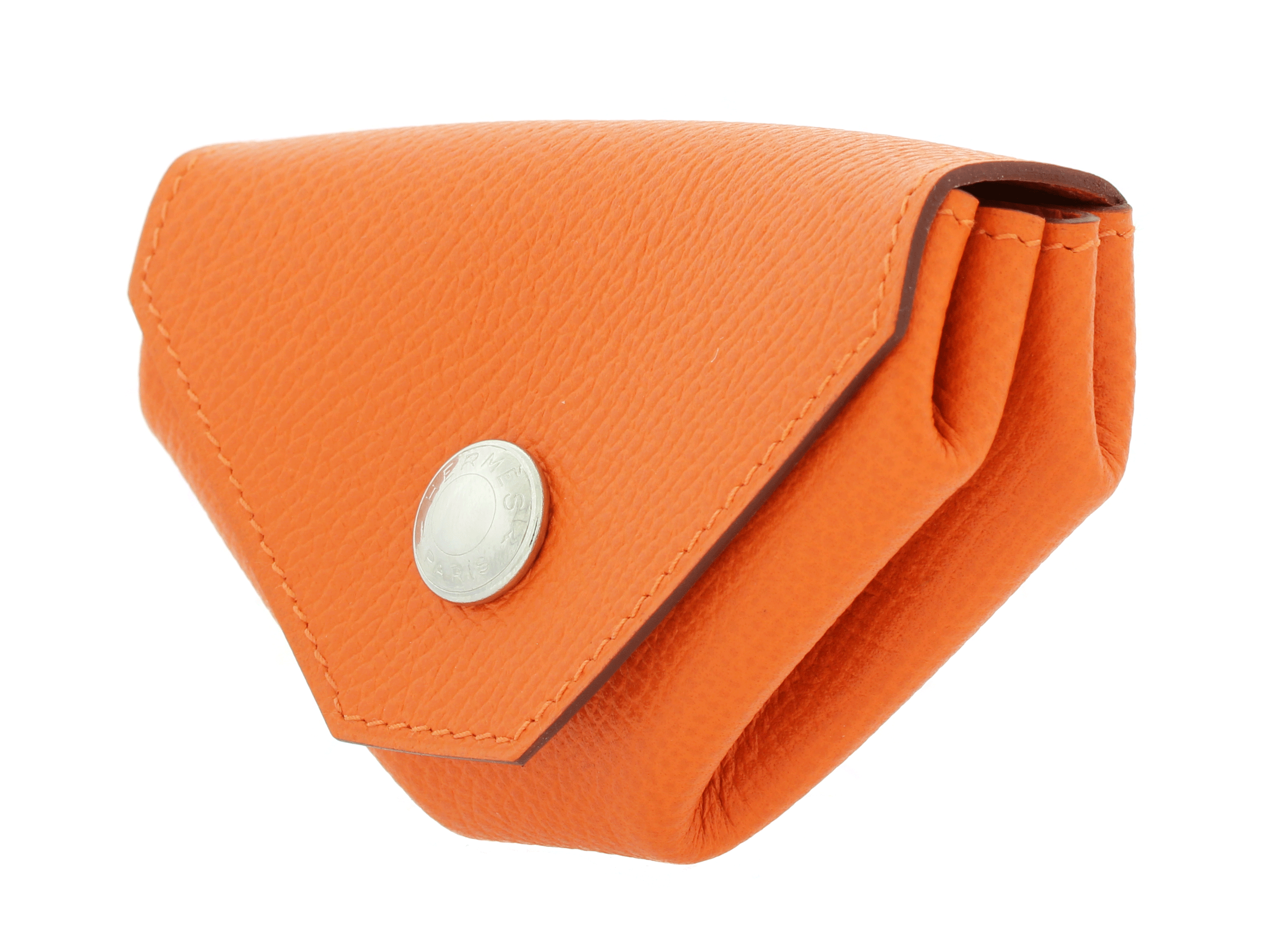 Hermes Orange Chevre Le 24 Coin Purse