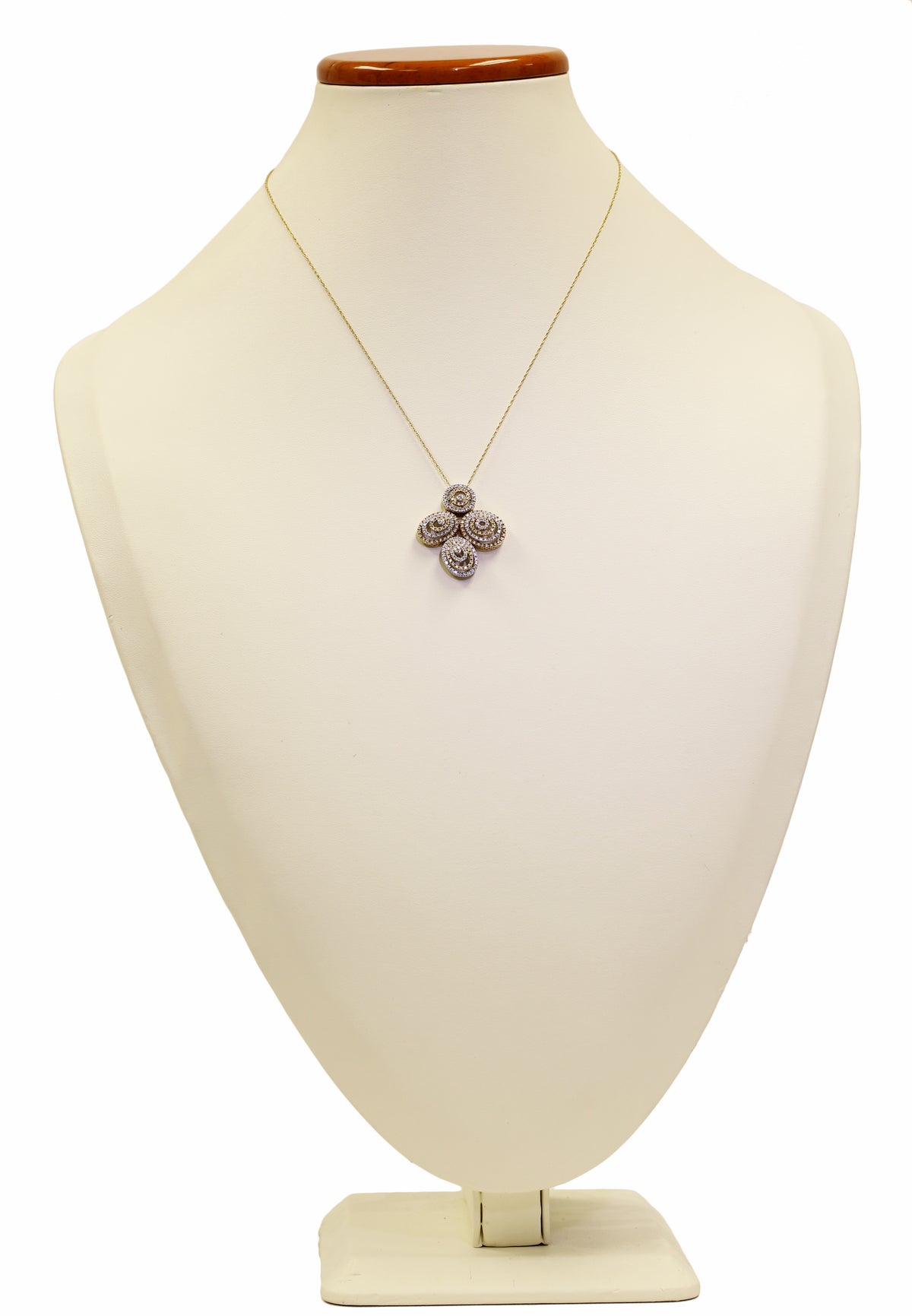 Gold & diamond spiral necklace 18 KT