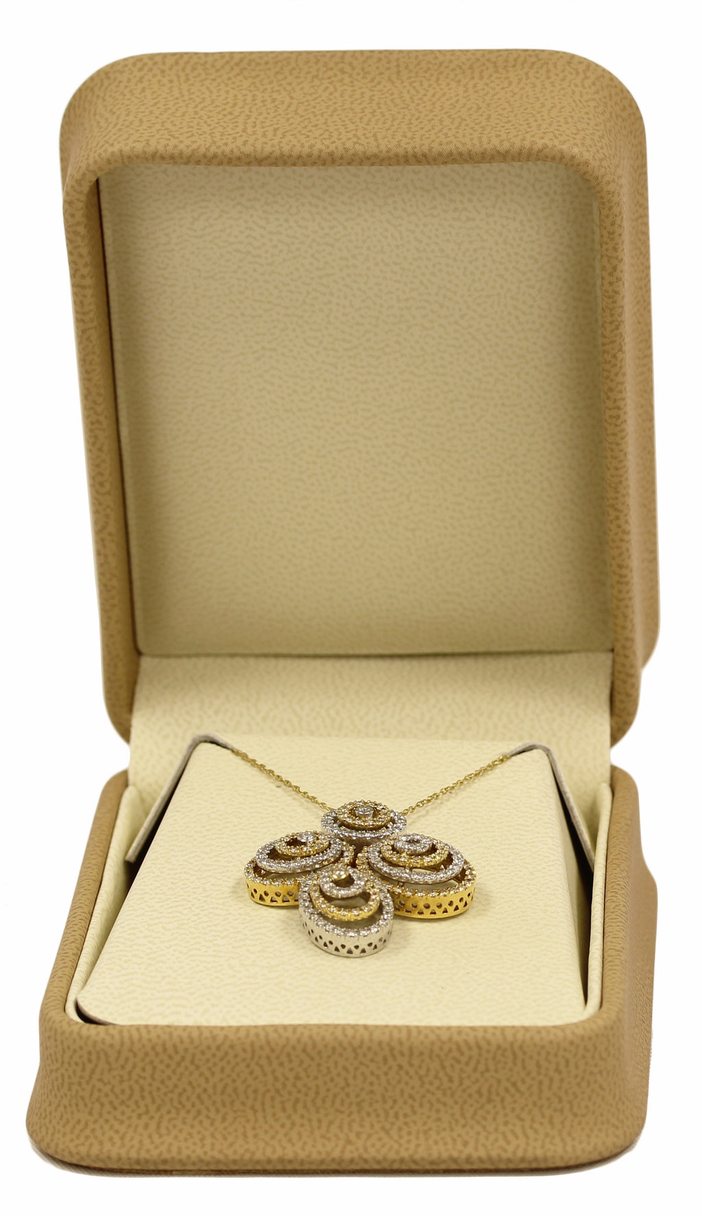 Gold & diamond spiral necklace 18 KT