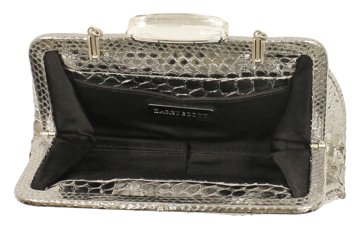 Darby Scott  Silver Metallic Clutch