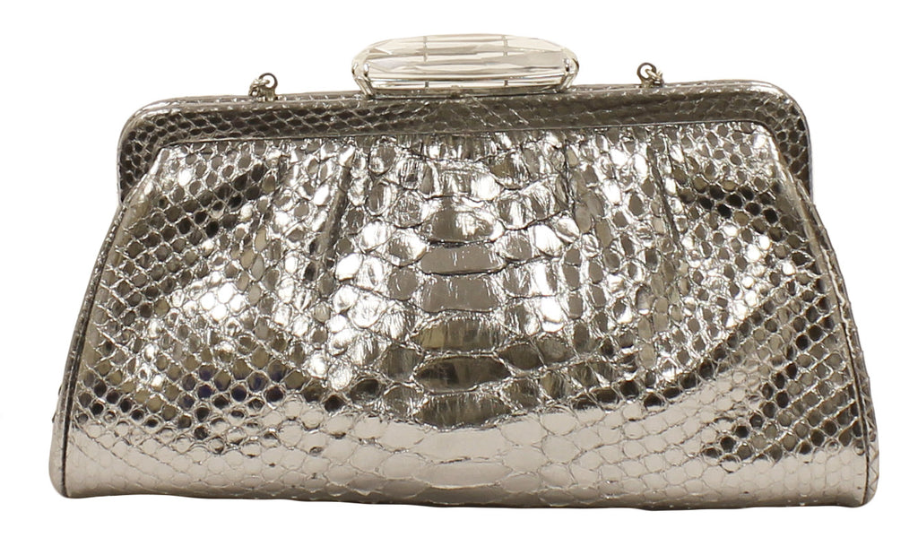Darby Scott  Silver Metallic Clutch