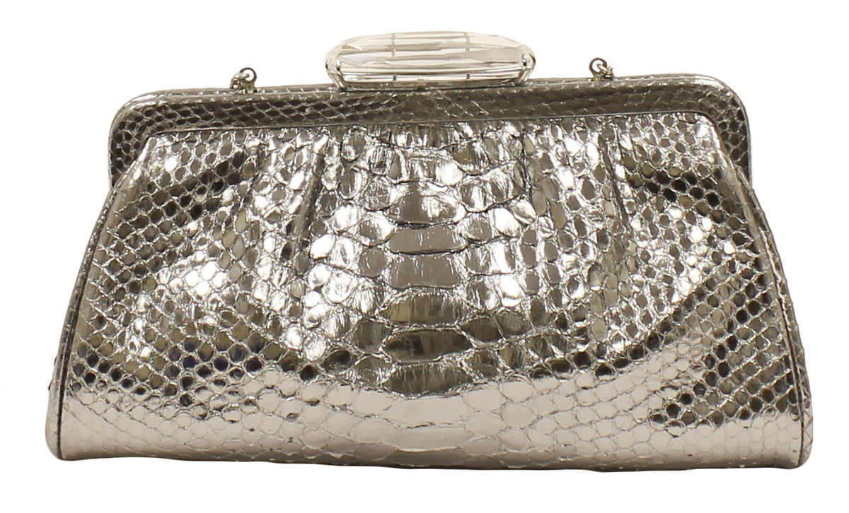 Darby Scott  Silver Metallic Clutch