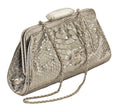 Darby Scott  Silver Metallic Clutch