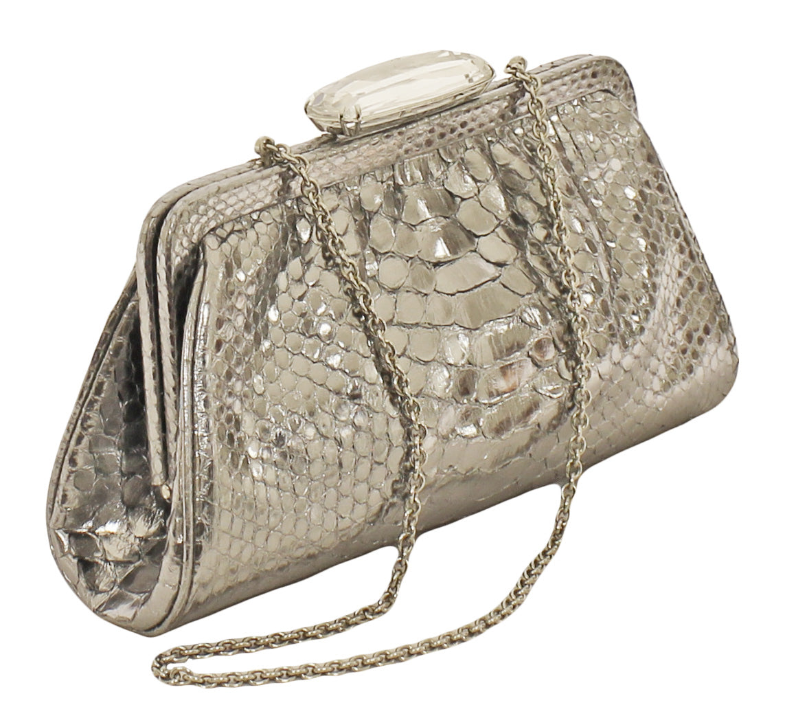 Darby Scott  Silver Metallic Clutch