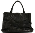 Bottega Veneta Brown Suede and Black Patent Leather Intrecciato Large Tote Bag NWT