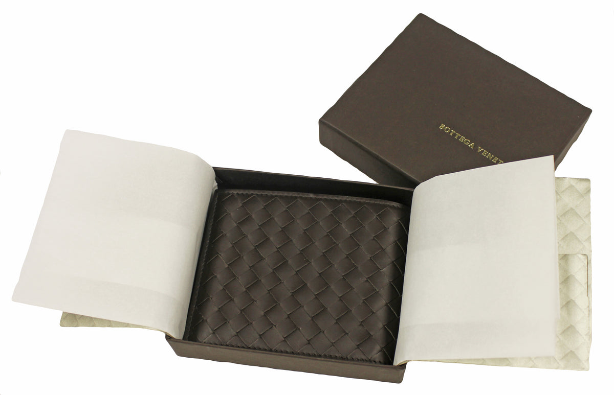 Bottega Veneta Brown Leather Woven Wallet
