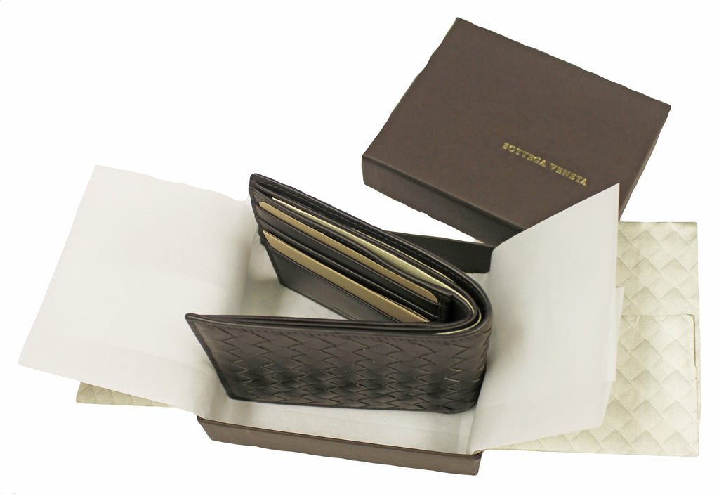 Bottega Veneta Brown Leather Woven Wallet