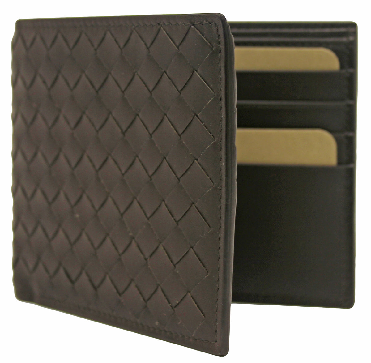 Bottega Veneta Brown Leather Woven Wallet