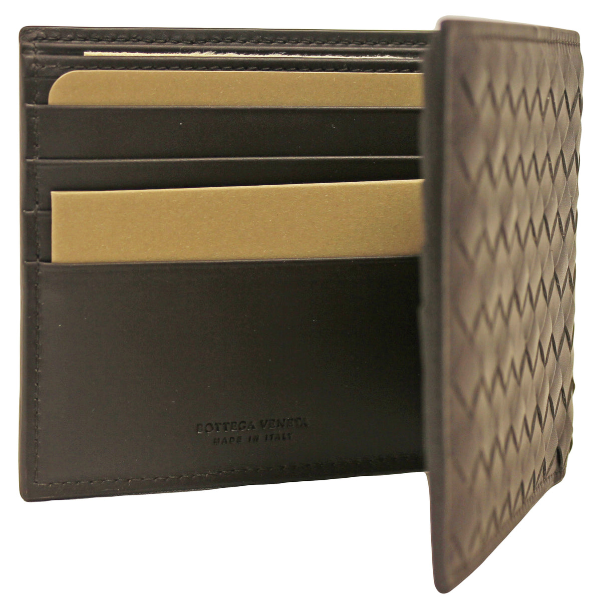 Bottega Veneta Brown Leather Woven Wallet