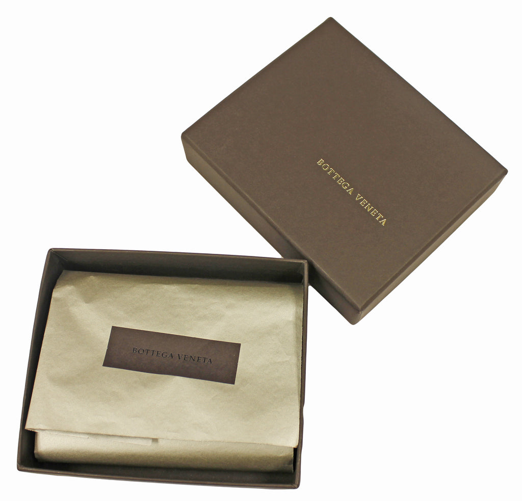 Bottega Veneta Brown Leather Woven Card Case