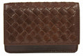 Bottega Veneta Brown Leather Woven Card Case