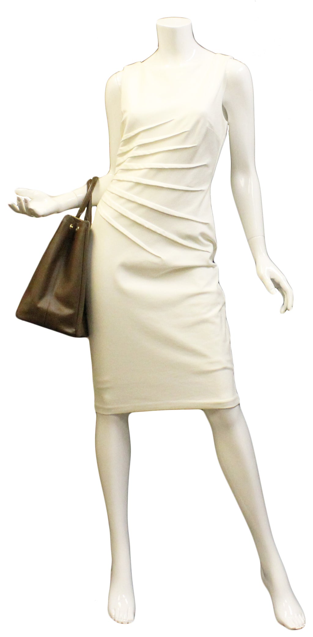 Prada Brown Leather Saffiano Lux Double-Zip Large Tote Bag