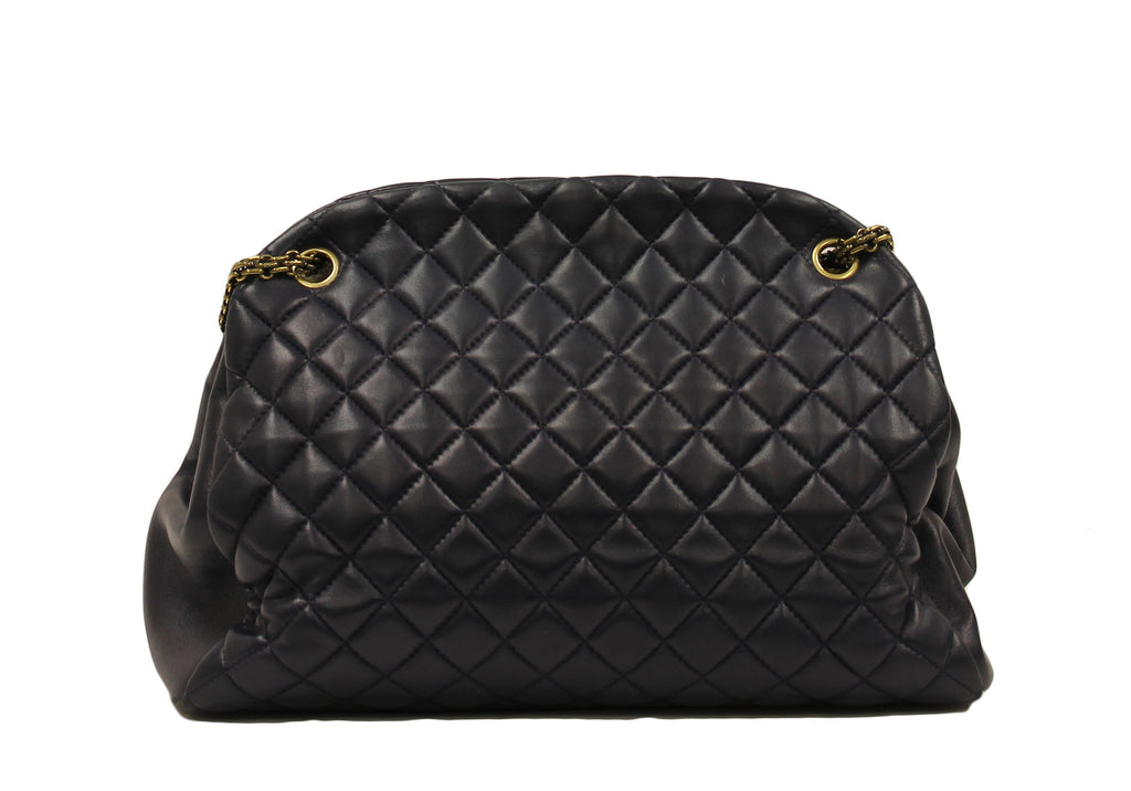 Chanel  Mademoiselle Navy Shopping  Quilted Lambskin Bag