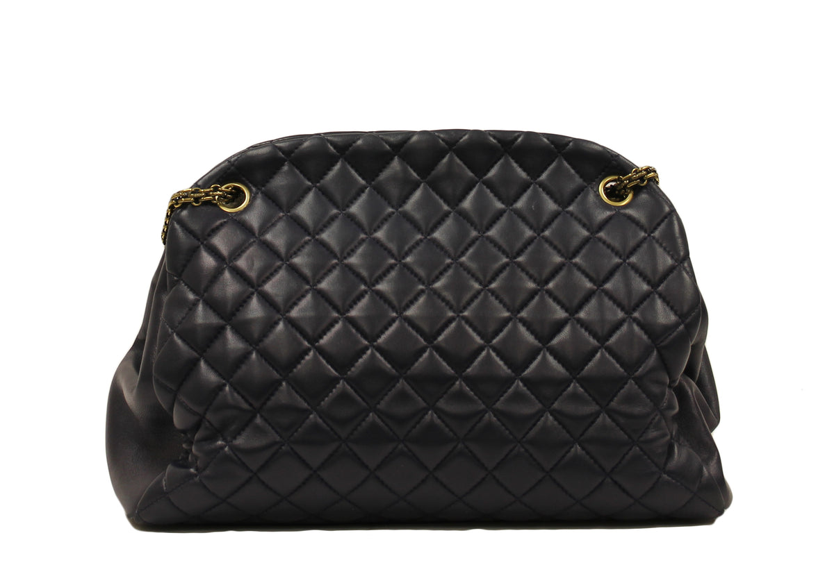 Chanel  Mademoiselle Navy Shopping  Quilted Lambskin Bag