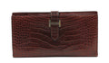 Hermes Matte Rouge H Alligator Bearn Bi-fold Wallet with Palladium Hardware